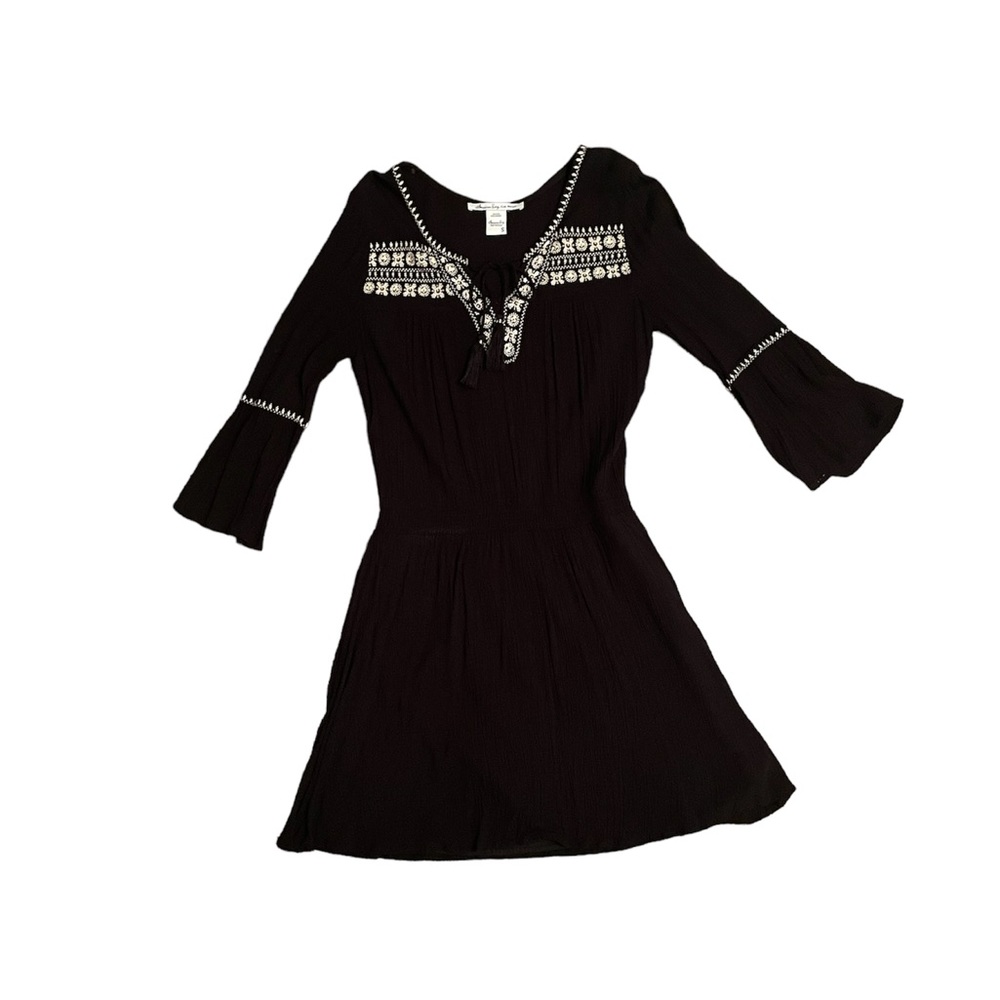 American Rag Black Tie-Neck Dress